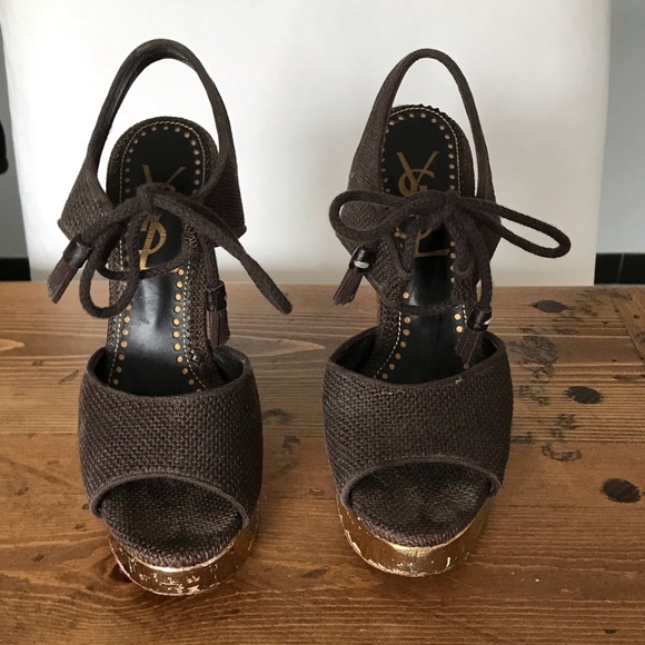 Yves Saint Laurent canvas wedges - Picture 4 of 9